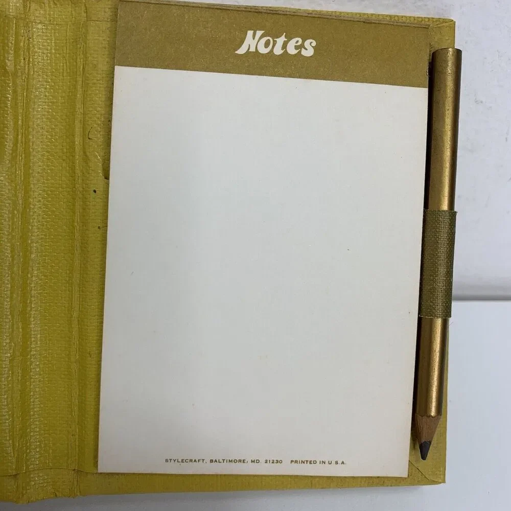 Vintage Americana Shopping List Pad With Pencil Holder Pocket USA Stylecraft